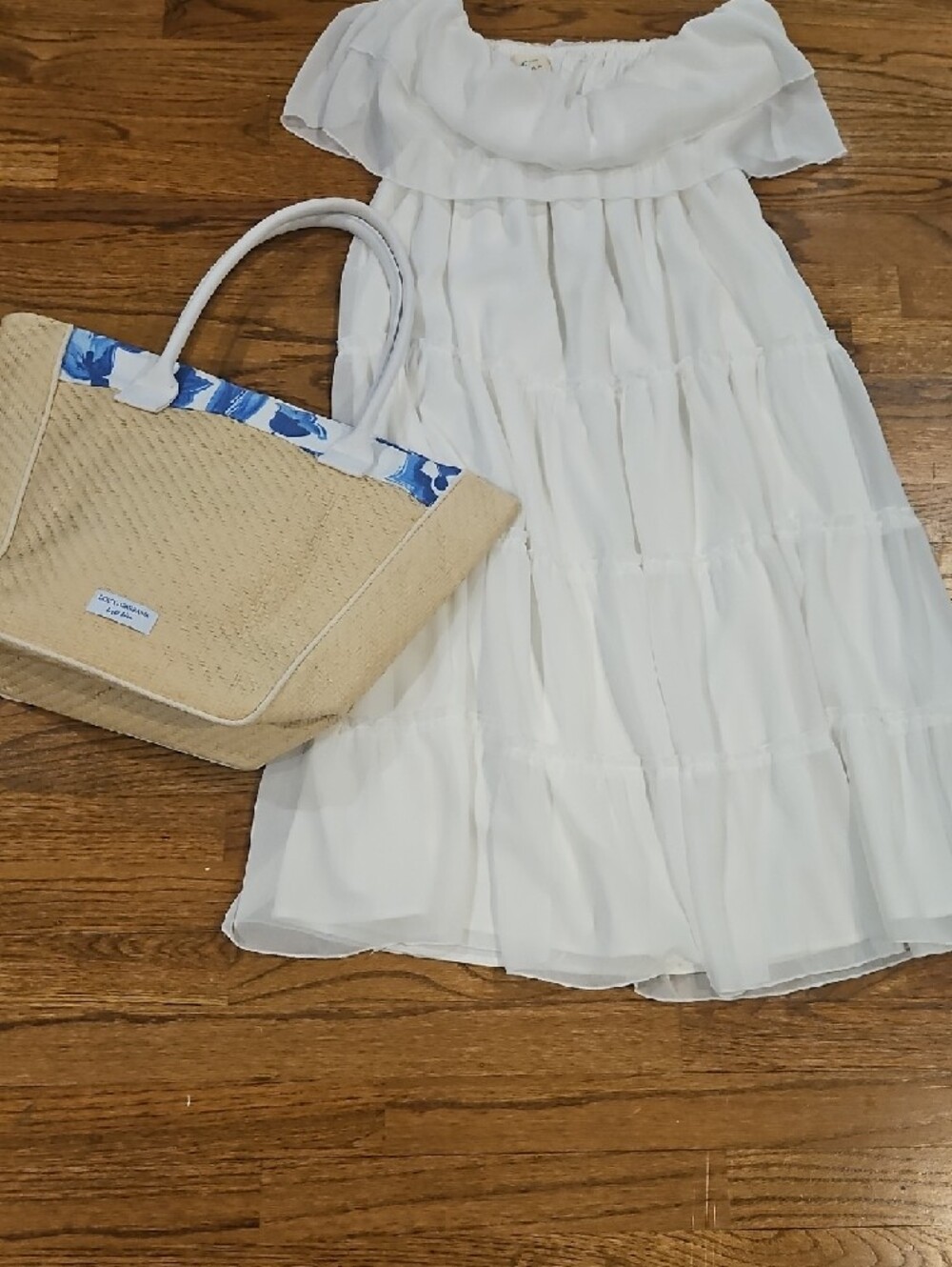 White Ruffled Off-Shoulder Dress - Picture 2 of 3